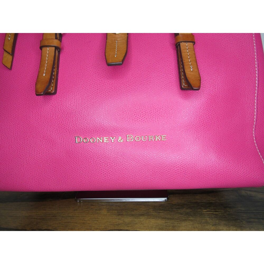 RARE Dooney & Bourke Fuchsia Tote – Rainbow Chevron Lining – Lucca Collection - Picture 5 of 15